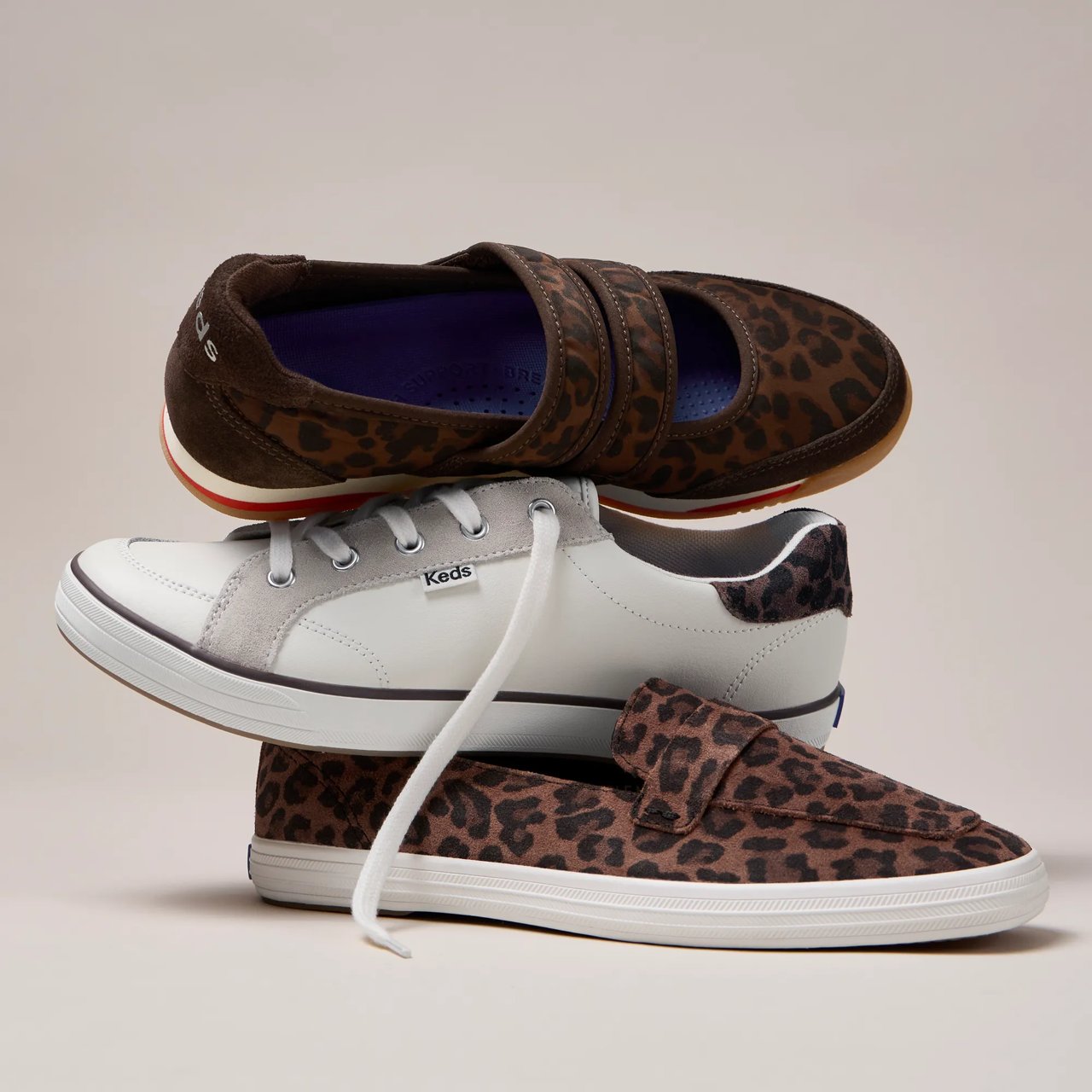 Center III Leather/Suede Jaguar Heel Lace-Up