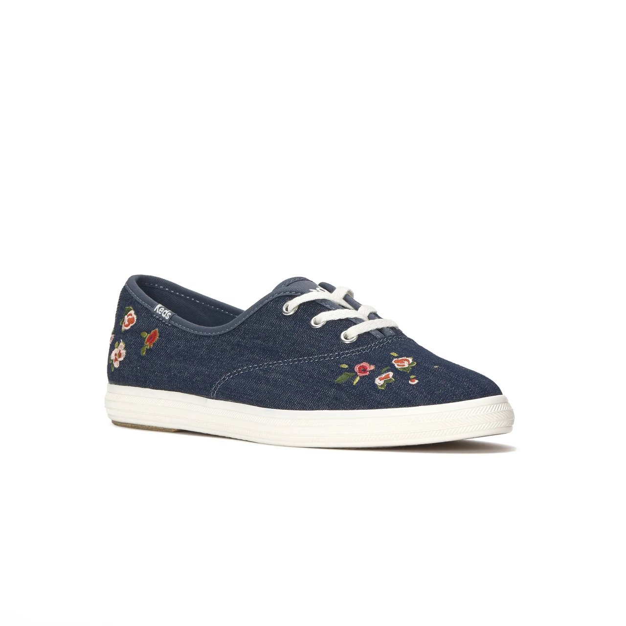 Champion Point Low Denim Ditsy Rose Embroidery Lace-Up