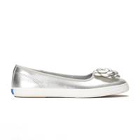 Maisie Ballet Metallic Leather Flower Applique Silver Metallic view