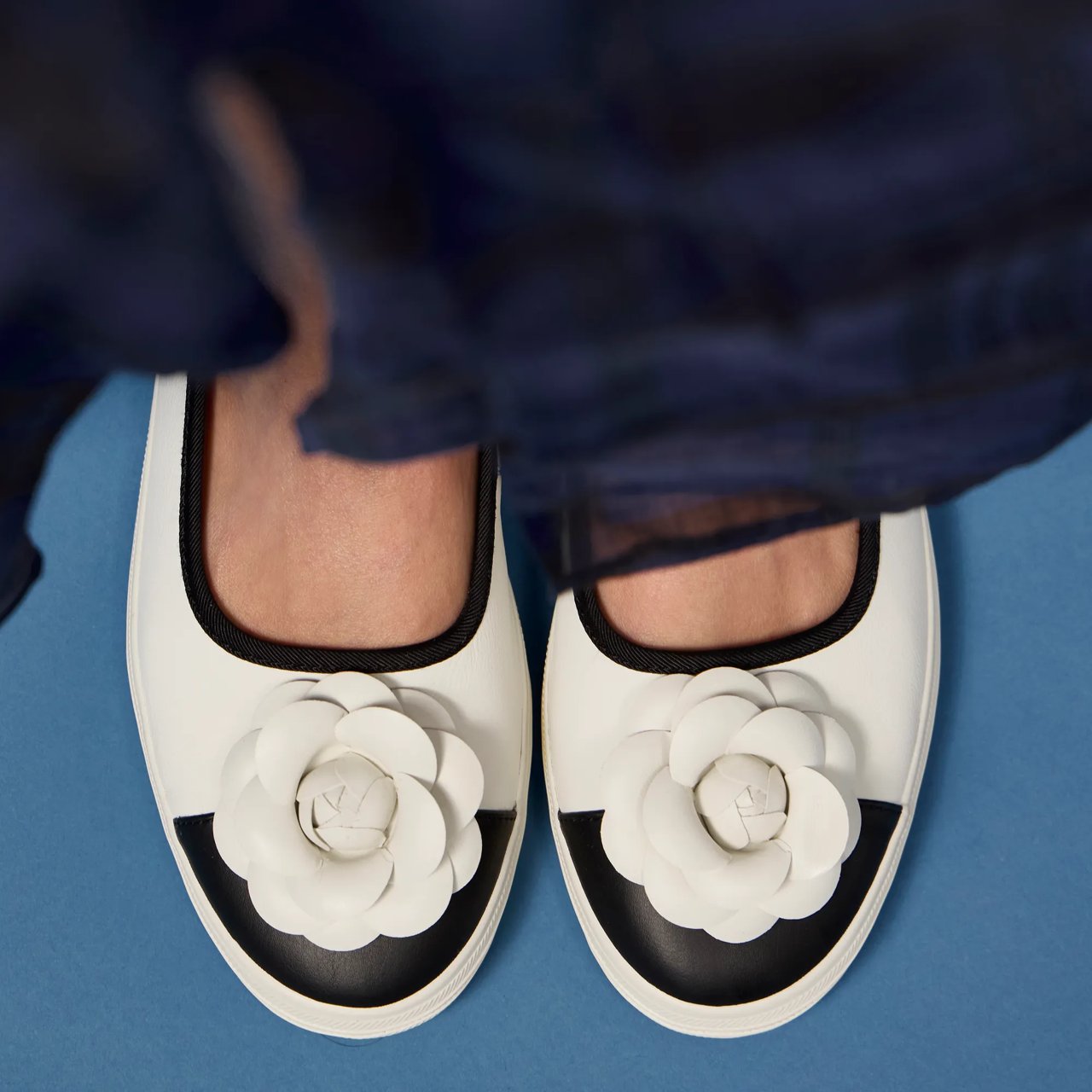 Maisie Ballet Toe Cap Leather Flower Applique