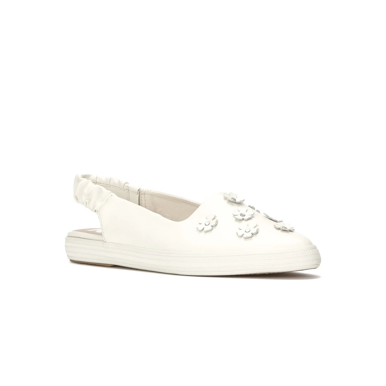 Point Slingback Leather Flowers
