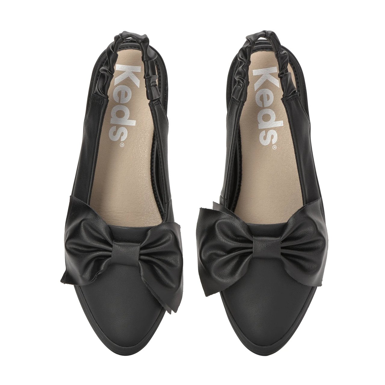 Point Slingback Leather Bow