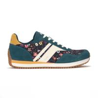 Rena Woodland Floral Printed Nylon/Suede Lace-Up Dark Teal/Honey Gold view