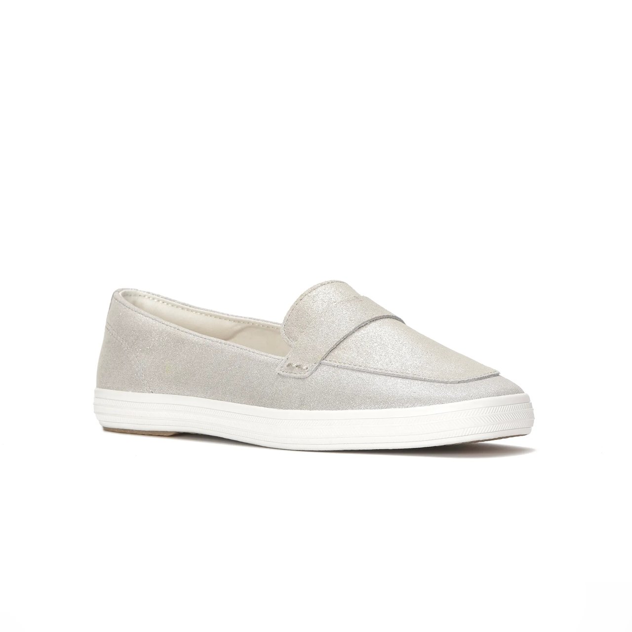 Square Toe Loafer Glitter Suede