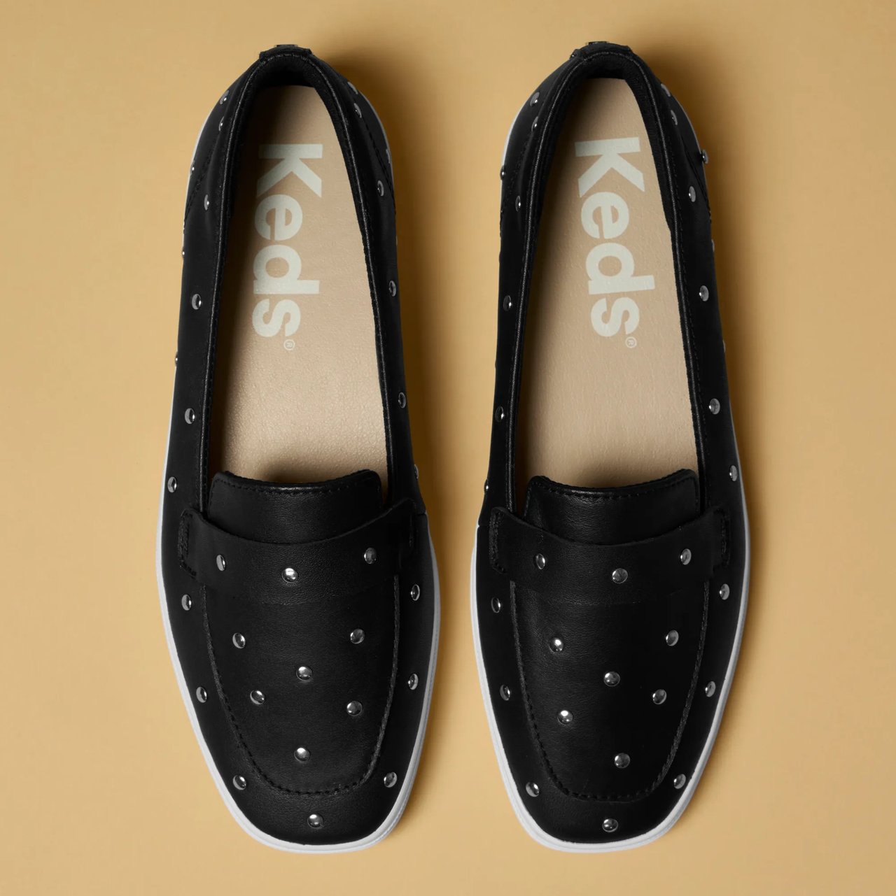 Square Toe Loafer Leather Studs