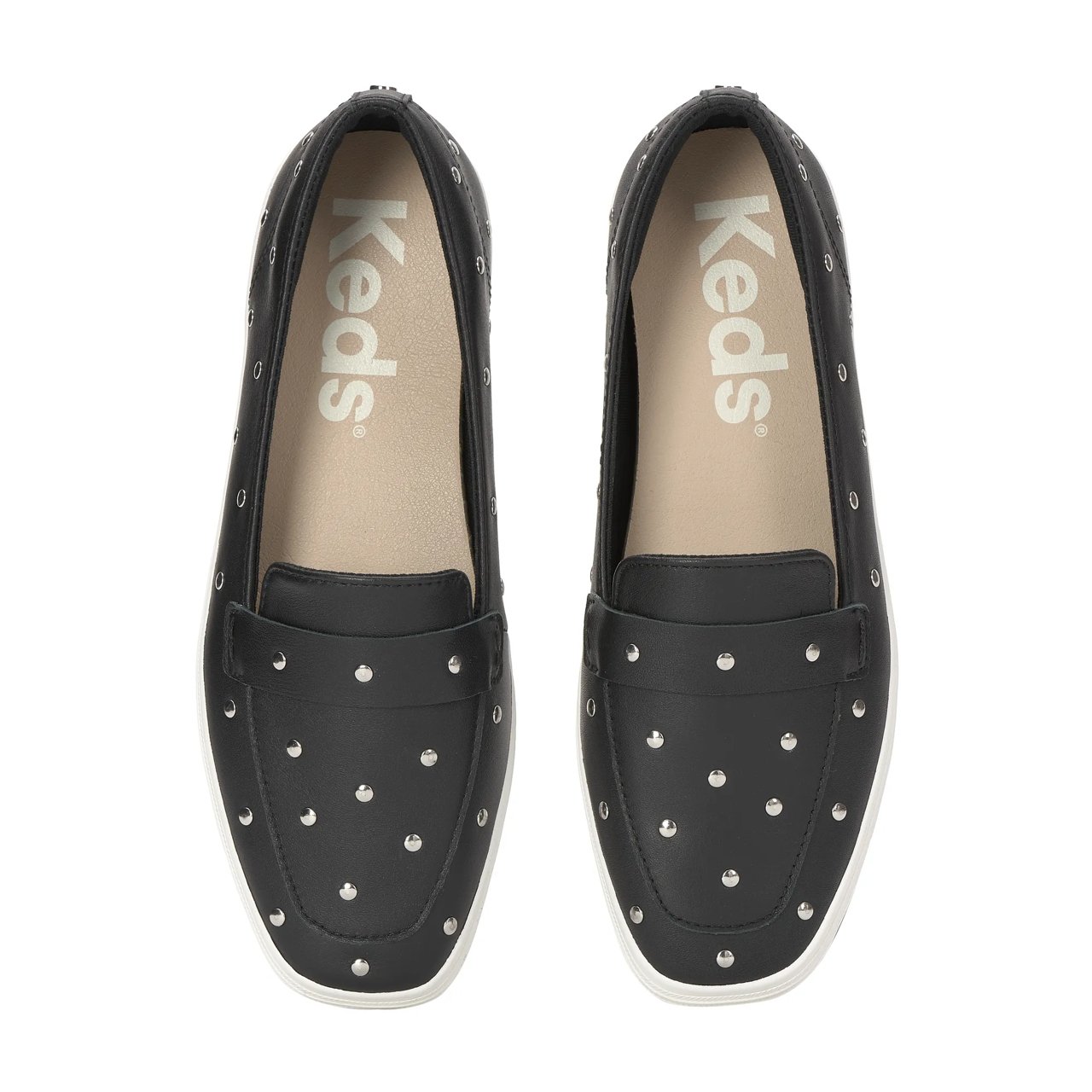 Square Toe Loafer Leather Studs