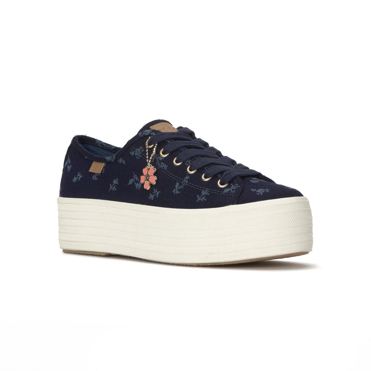 Triple Up Chambray Floral Jacquard Charm Lace-Up