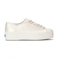 Triple Up Pearlized Leather Ballet White Pearlized view
