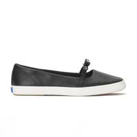 Square Toe Mini Bow Leather Rhinestones Black view