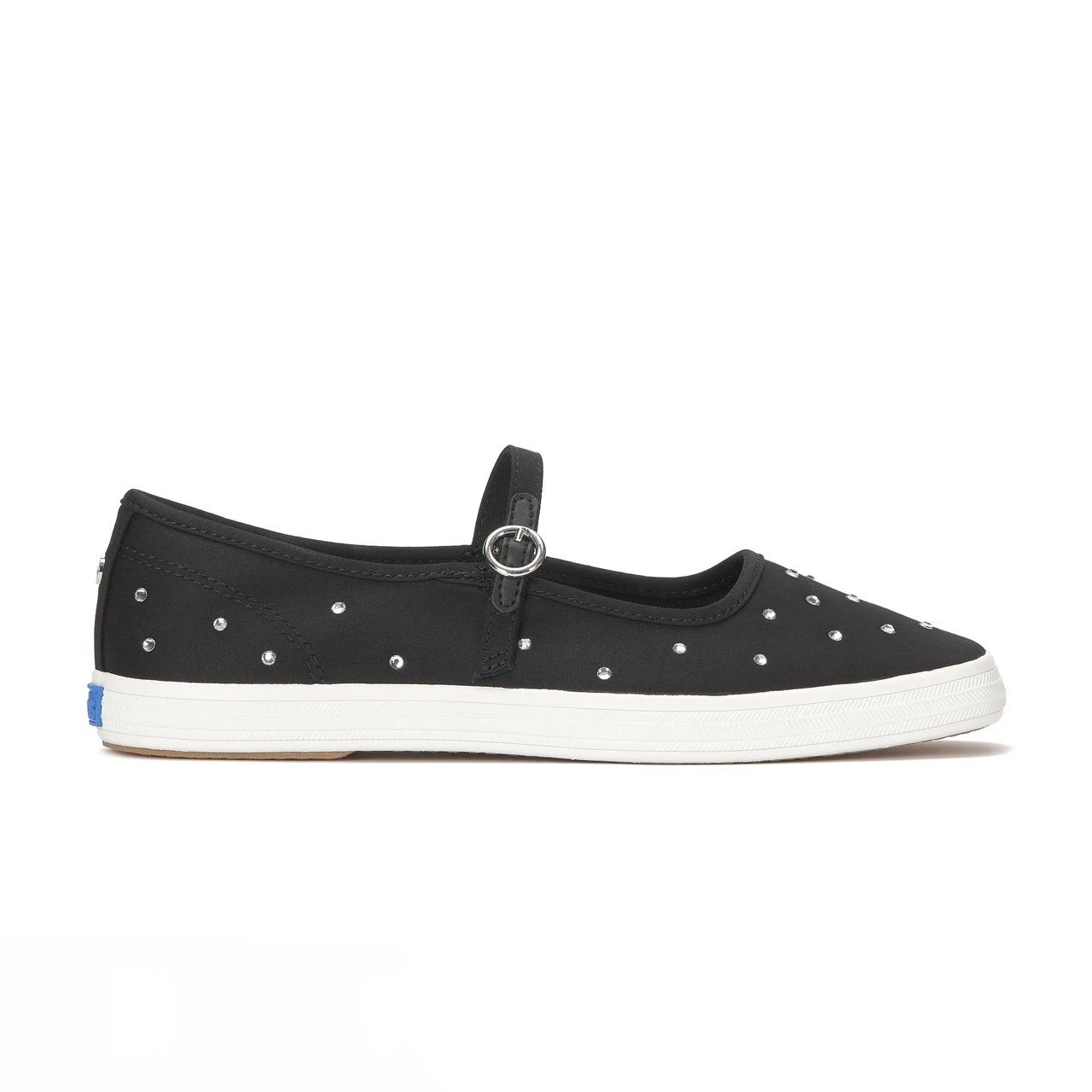 Square Toe Mary Jane Sateen Rhinestones