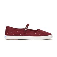 Square Toe Mary Jane Sateen Rhinestones Dark Red view