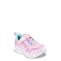 Toddler Girls' Heart Lights – Retro Hearts Running Shoe LIGHT PINK/MULTI view