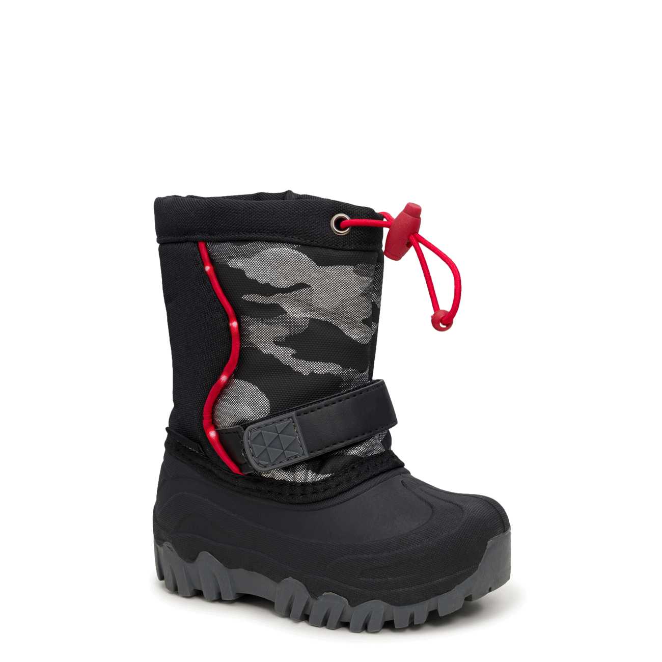 Toddler Boys' Evan Waterproof Light-Up Winter Boot BLACK/CAMO view