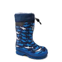 Toddler Boys' Sharks Waterproof Winter Boot NAVY view