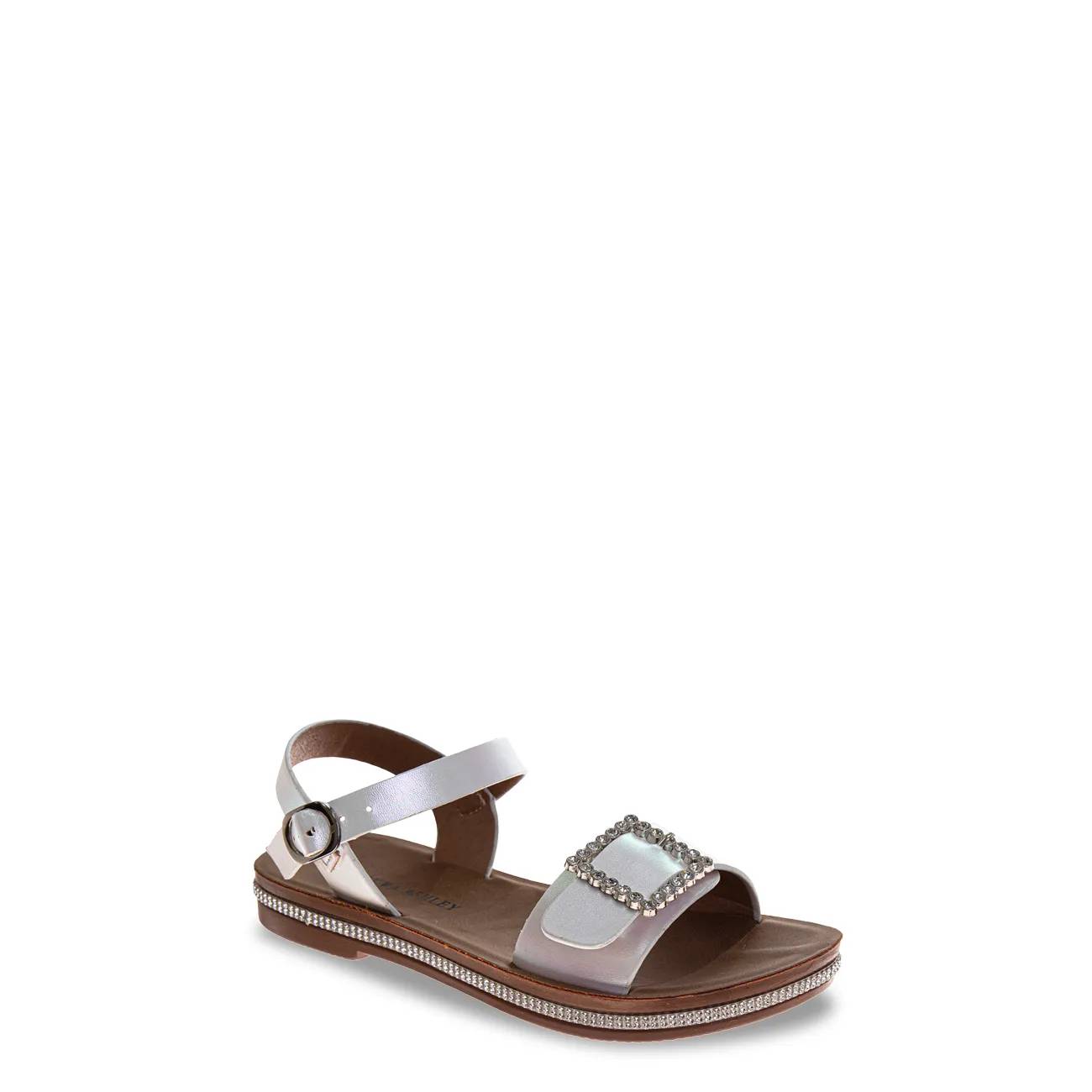 Laura Ashley Youth Girls' Rhinestone Buckle Dress Sandal