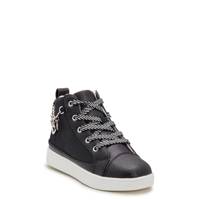 Youth Girls' Sparkly Chain High-Top Sneaker BLACK view