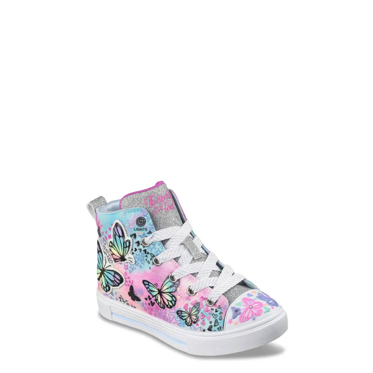 Skechers Girls TWK Sparks Butterfly Hi Top Sneakers