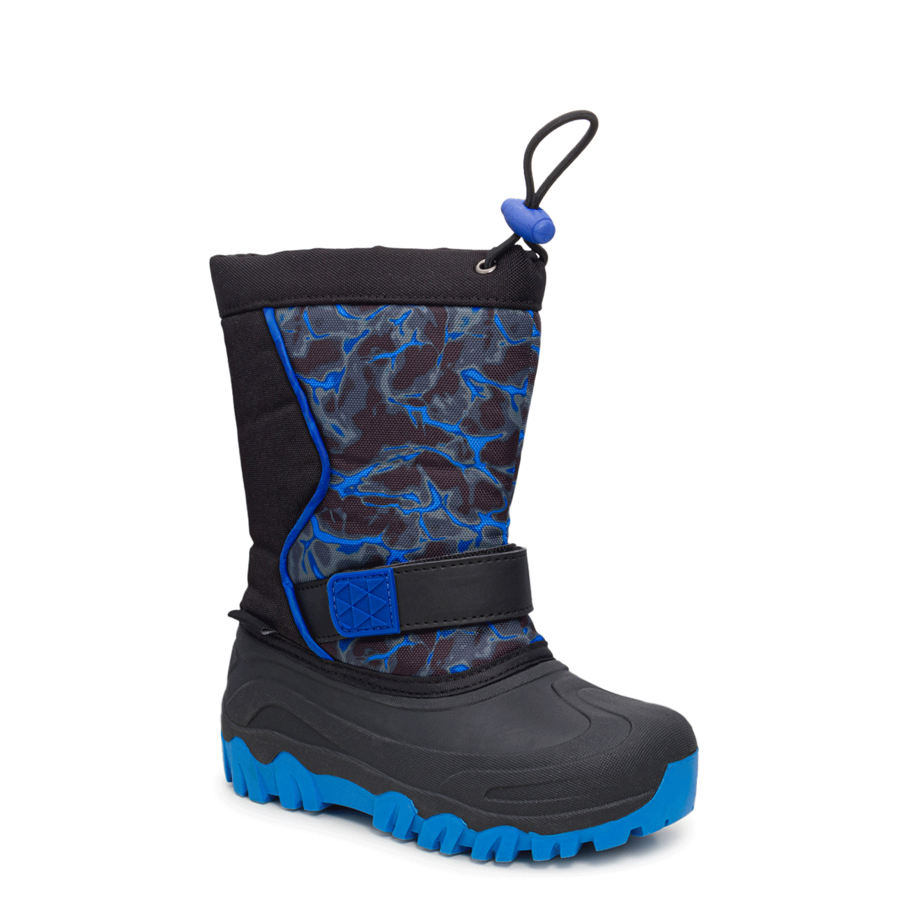 Youth Boys' Evan Lighted Waterproof Winter Boot Black/Blue view