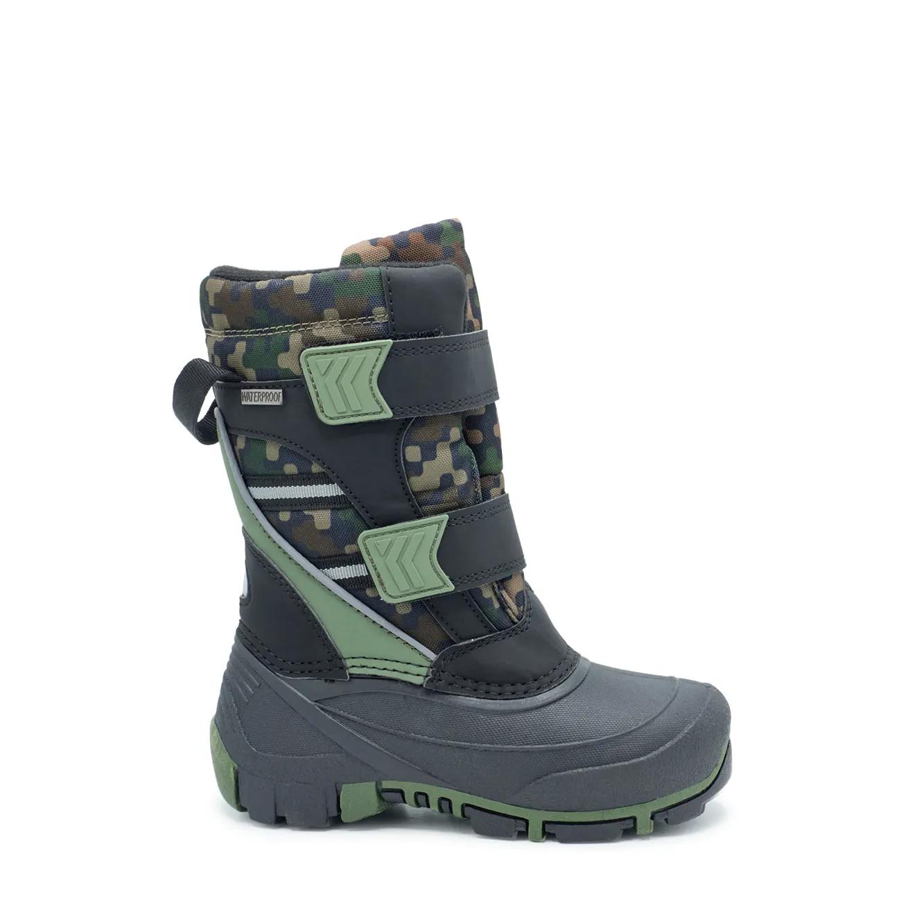 Youth Boy's Waterproof Double Velcro Pixel Winter Boot