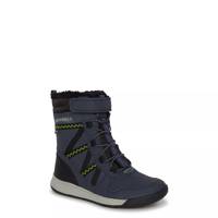 Youth Boys' Snow Crush 2.0 Waterproof Winter Boot NAVY/LIME LEATHER view