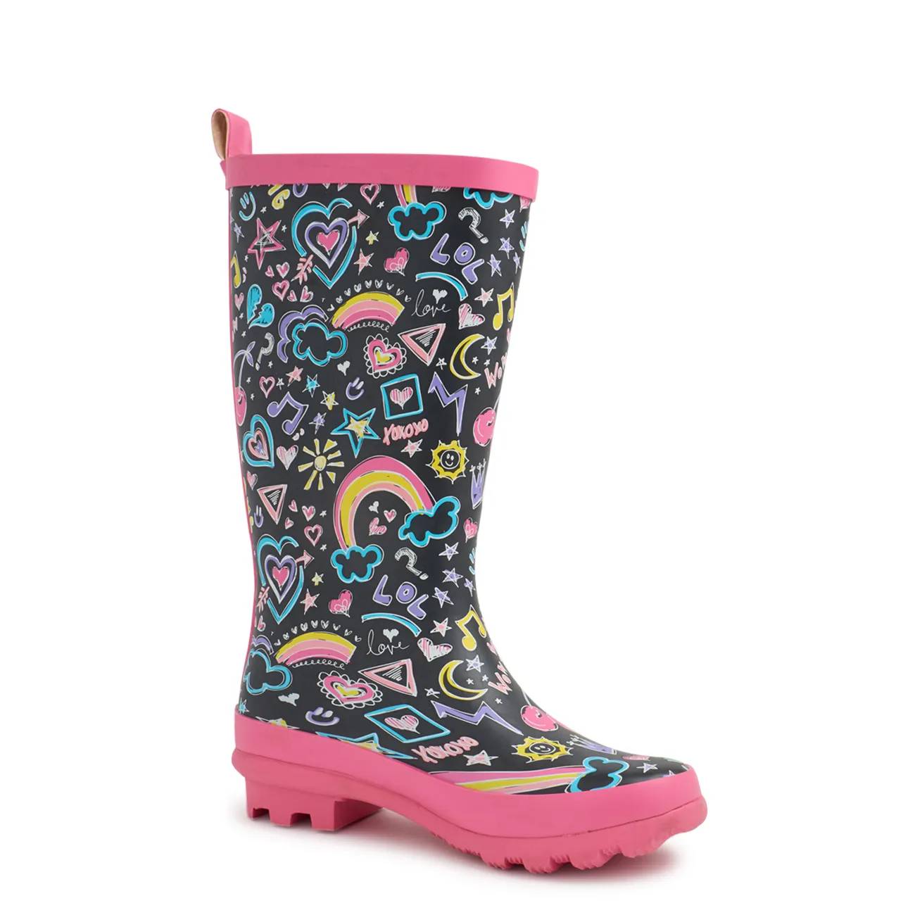 Elements Youth Girls' Waterproof Squiggle Rain Boot