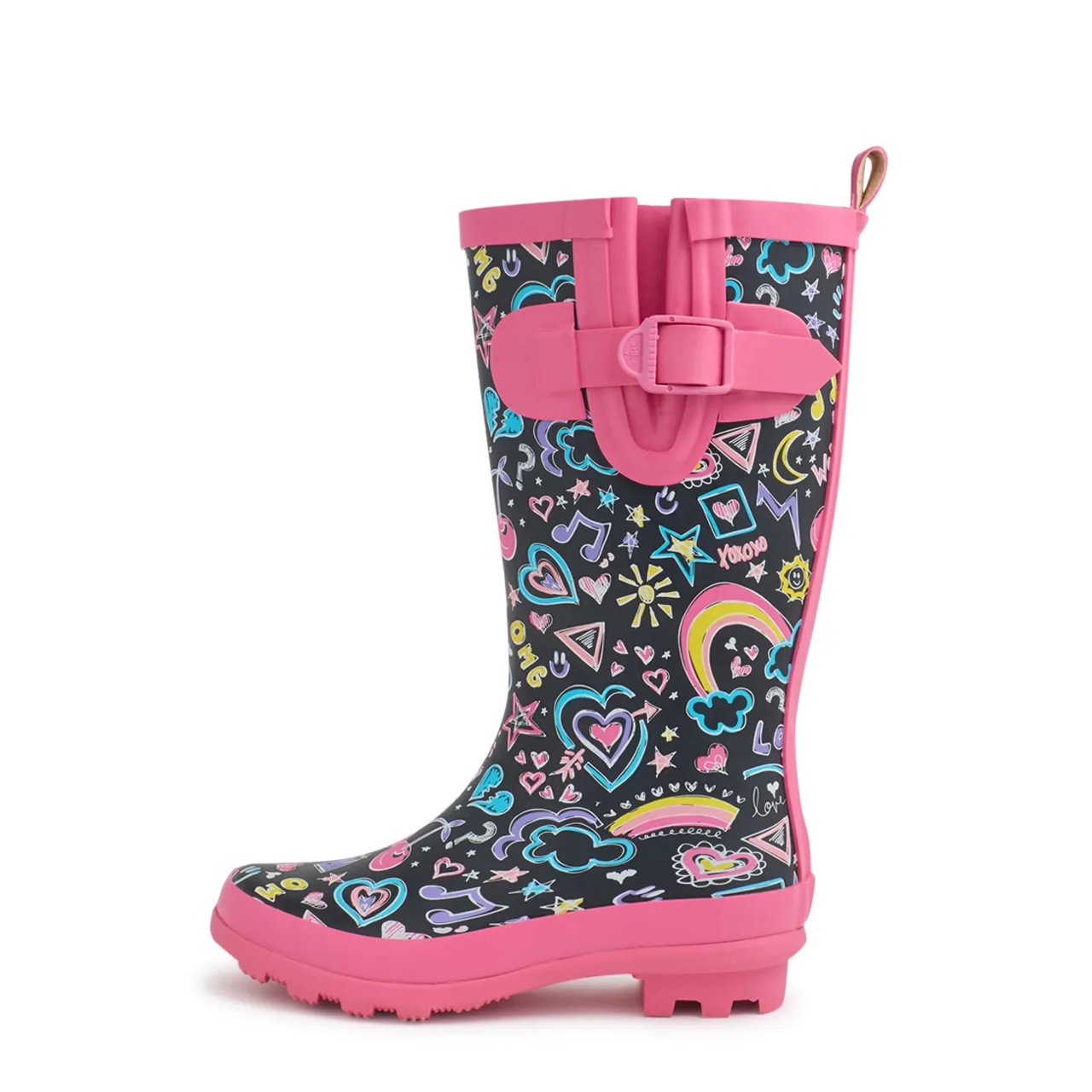 Youth Girls' Waterproof Squiggle Rain Boot
