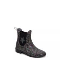 Youth Girls' Chelsea Rain Boot GLITTER BLACK view