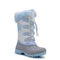 Youth Girls' Star Pac II Waterproof Winter Boot WHITE/BLUE view