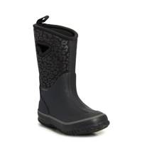 Youth Girls' Waterproof Leopard Print Winter Boot Black view