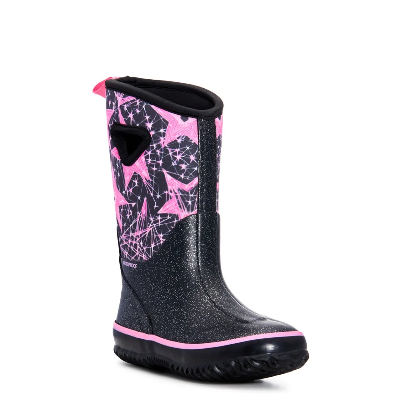 Youth Girls' Pink Stars Waterproof Winter Boot