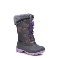 Youth Girls' Star Pac Waterproof Winter Boot Grey/Lilac view