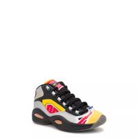 Youth Boys' Question Mid Basketball Shoe BLACK/SILVER METALLIC/VECTOR RED LEATHER view