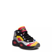 Youth Boys' Question Mid Basketball Shoe BLACK/SILVER METALLIC/VECTOR RED LEATHER view