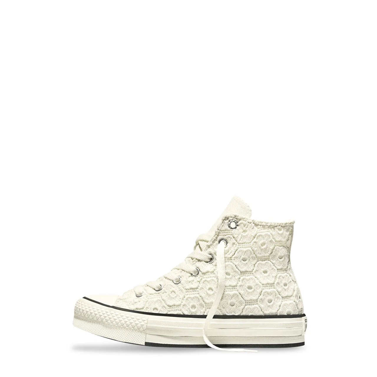 Youth Girls' Chuck Taylor All Star Floral Crochet EVA Lift Platform Sneaker