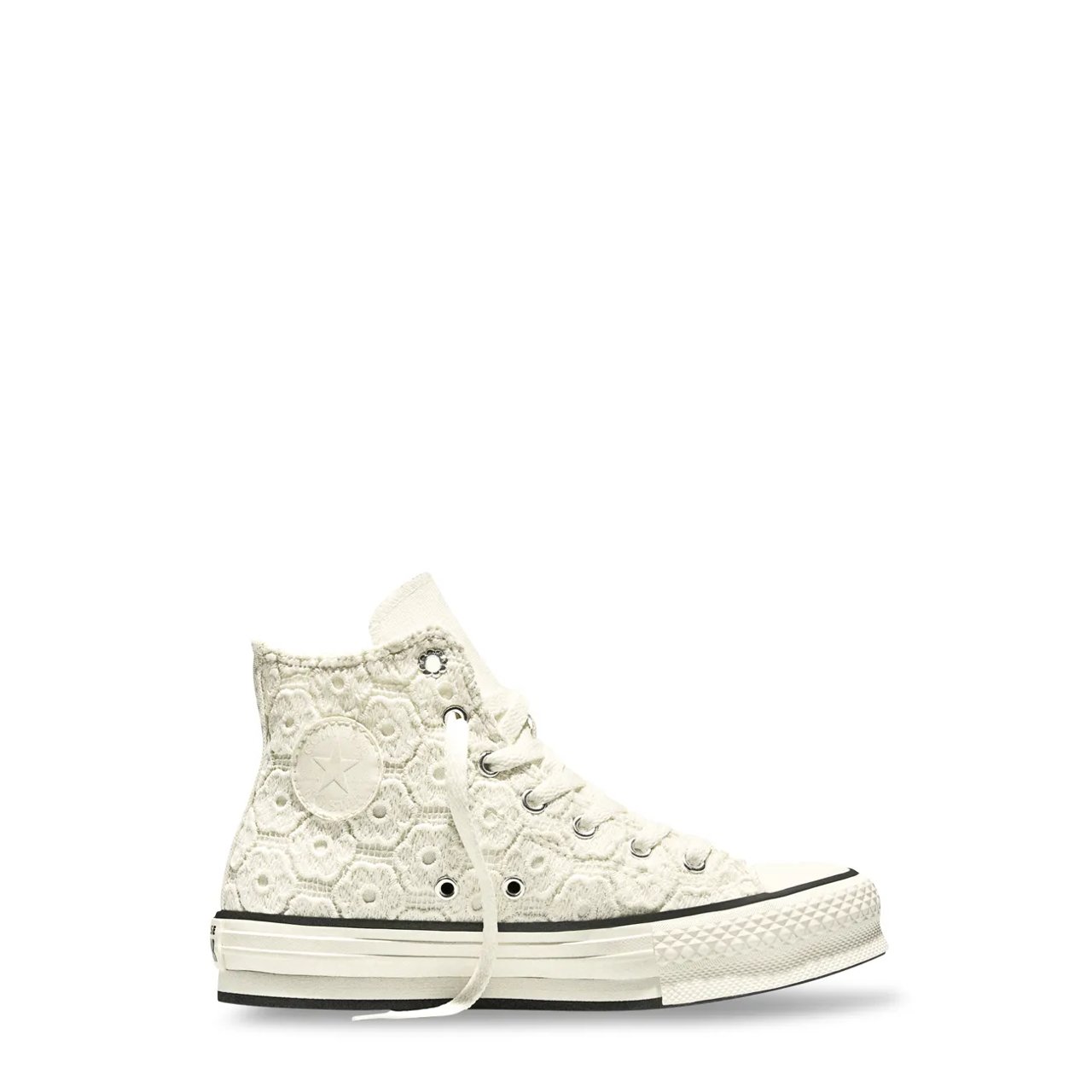 Youth Girls' Chuck Taylor All Star Floral Crochet EVA Lift Platform Sneaker