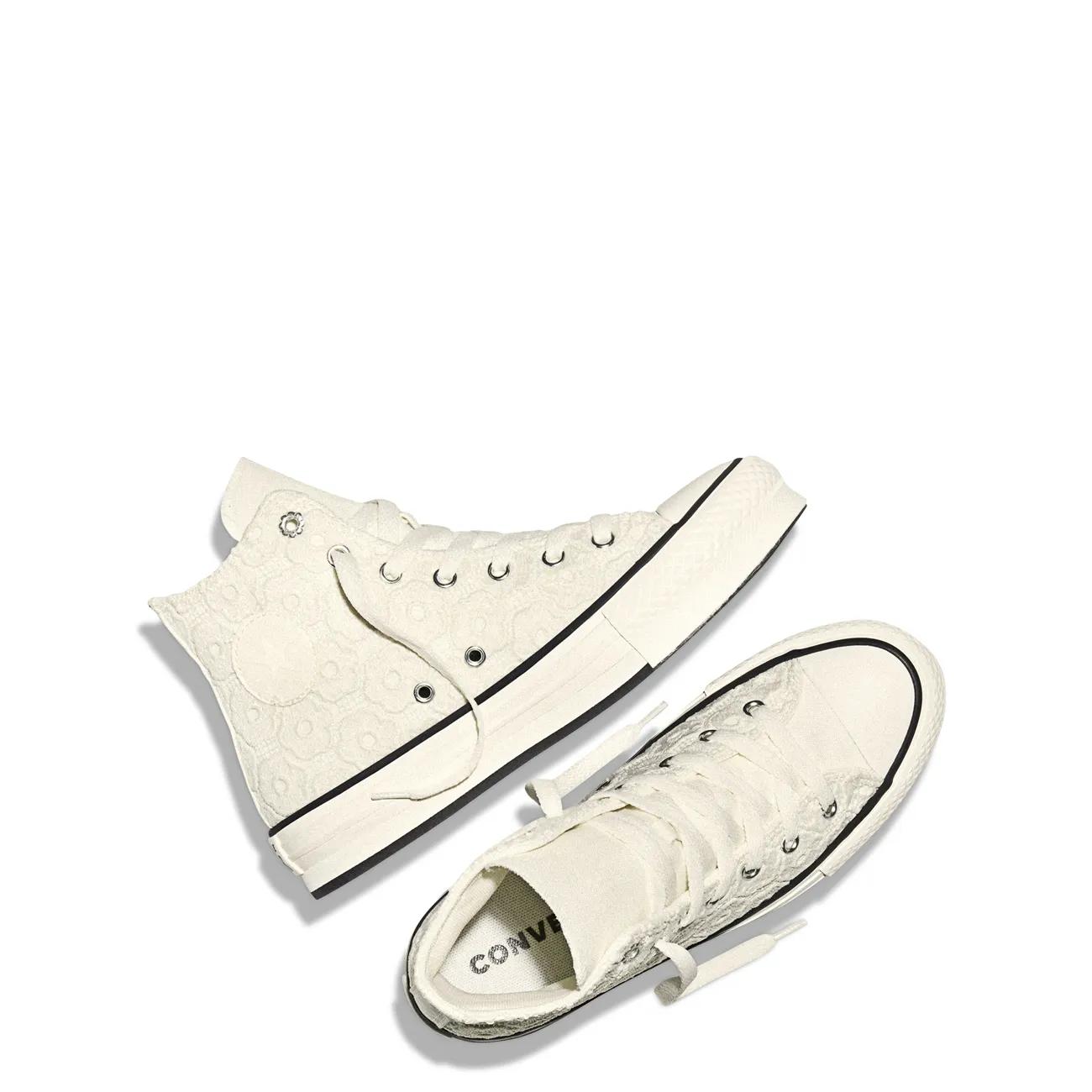 Youth Girls' Chuck Taylor All Star Floral Crochet EVA Lift Platform Sneaker