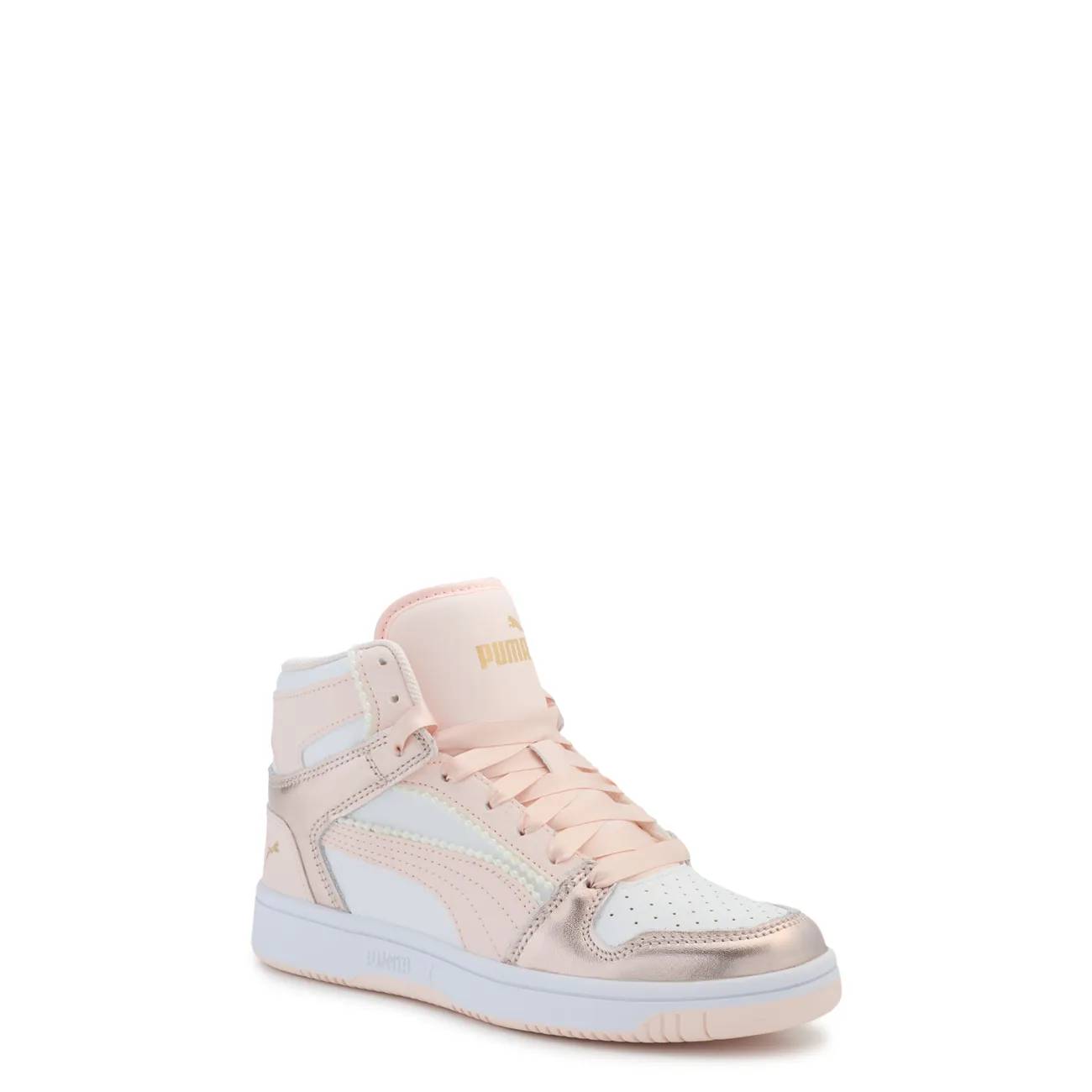 PUMA Youth Girls' Rebound Layup Nu Romantic Hi Top Sneaker