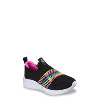 Youth Girls' Ultra Flex 3.0 Rainbow Pop Slip-On Sneaker BLACK/MULTI view