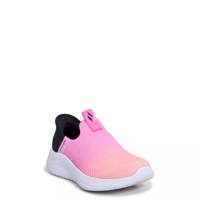 Youth Girls' Hands Free Slip-ins: Ultra Flex 3.0 - Color Boost Slip-On Running Shoe Pink & Black view