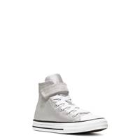Youth Girls' Chuck Taylor All Star Easy-On Shine High Top Sneaker SILVER view