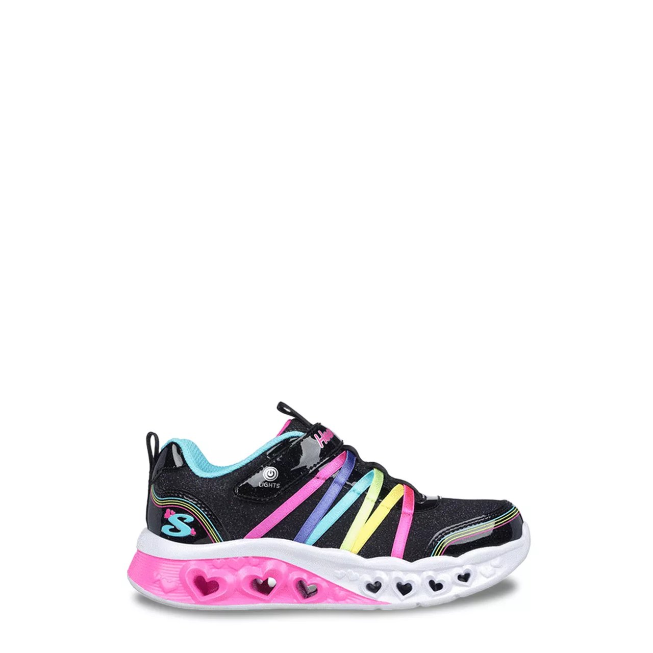 Youth Girls' Flutter Heart Lights Rainbow Bestie Running Shoe
