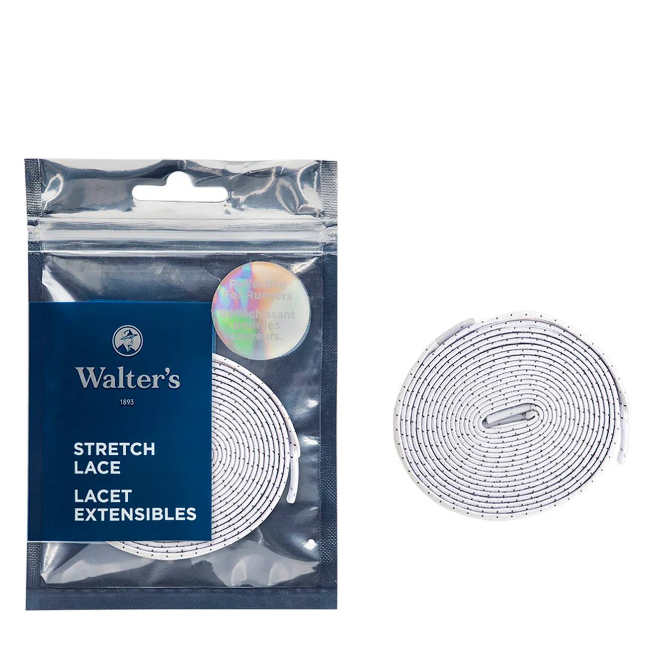 Walter's Shoe Care Reflective Stretch/No Tie Laces 1 - Pack