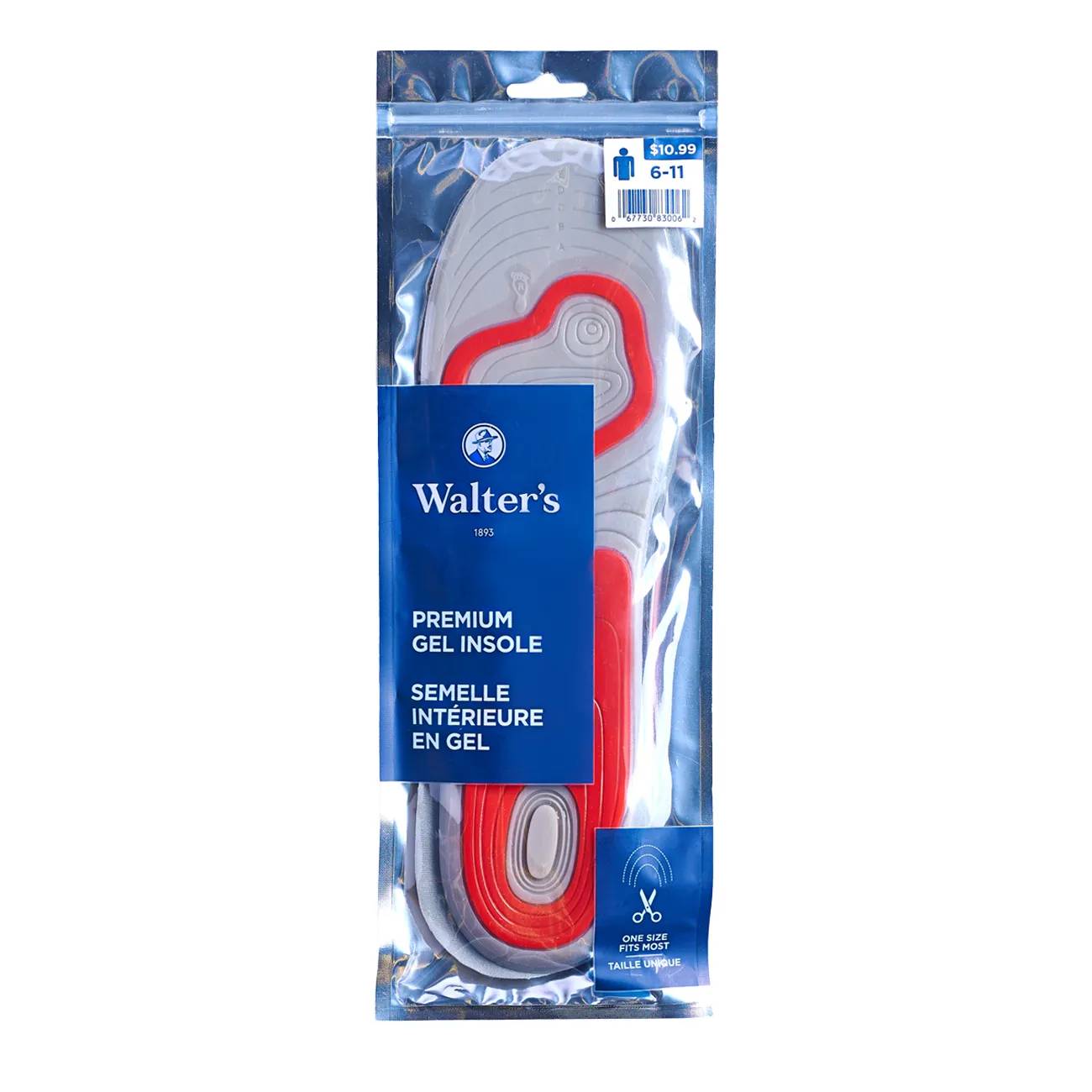 Walter's Shoe Care Women's Premium Gel Cut To Fit Insole