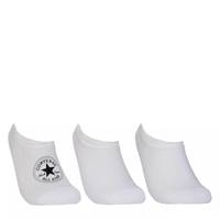 Kids' Chn Basic Inv Wordmark No Show Socks - 3 Pack White view