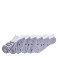 Boys' 6-Pack Cushioned Angle Stripe No-Show Socks White view