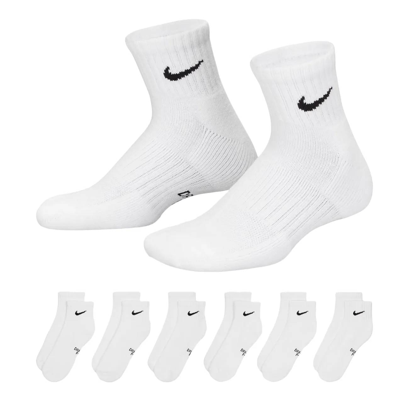 Nike Youth 6 Pack Everyday Quarter Socks