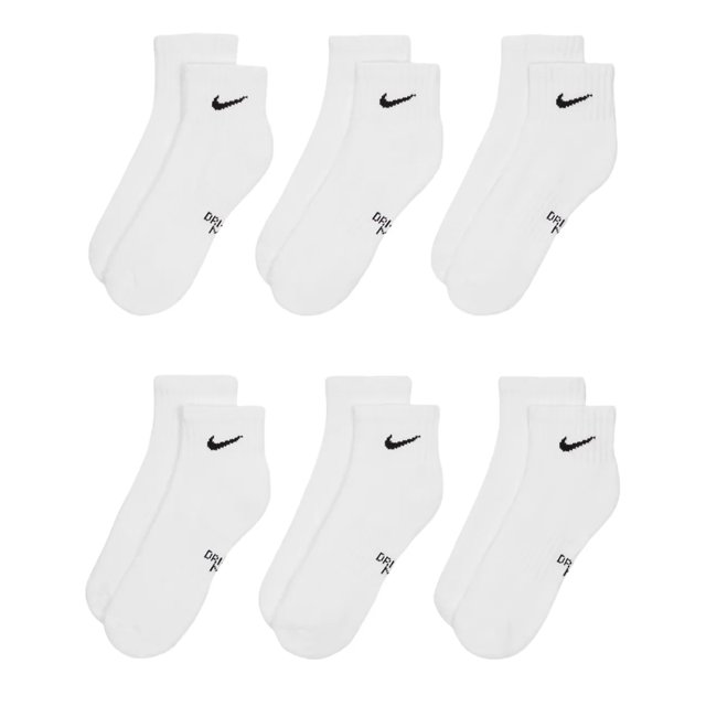 Nike Kids' 6 Pack Everyday Quarter Socks