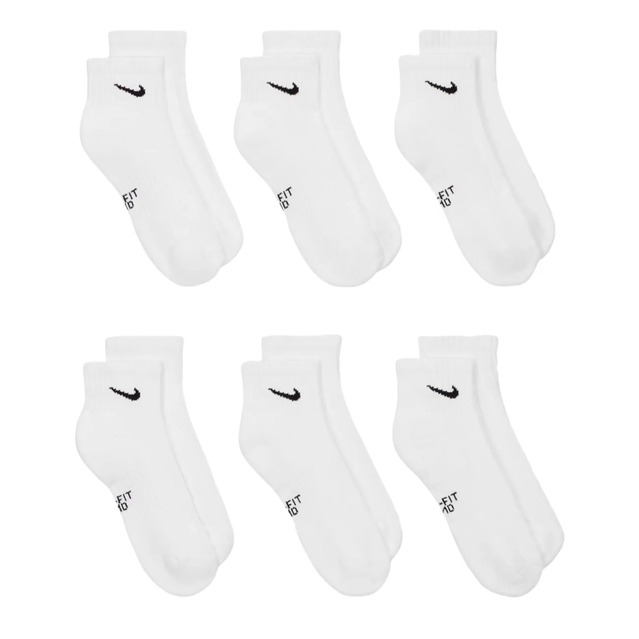 Nike Kids' 6 Pack Everyday Quarter Socks