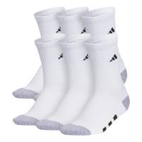 Boys' Cushioned 6-Pack Crew Socks WHITE/GREY/BLACK view