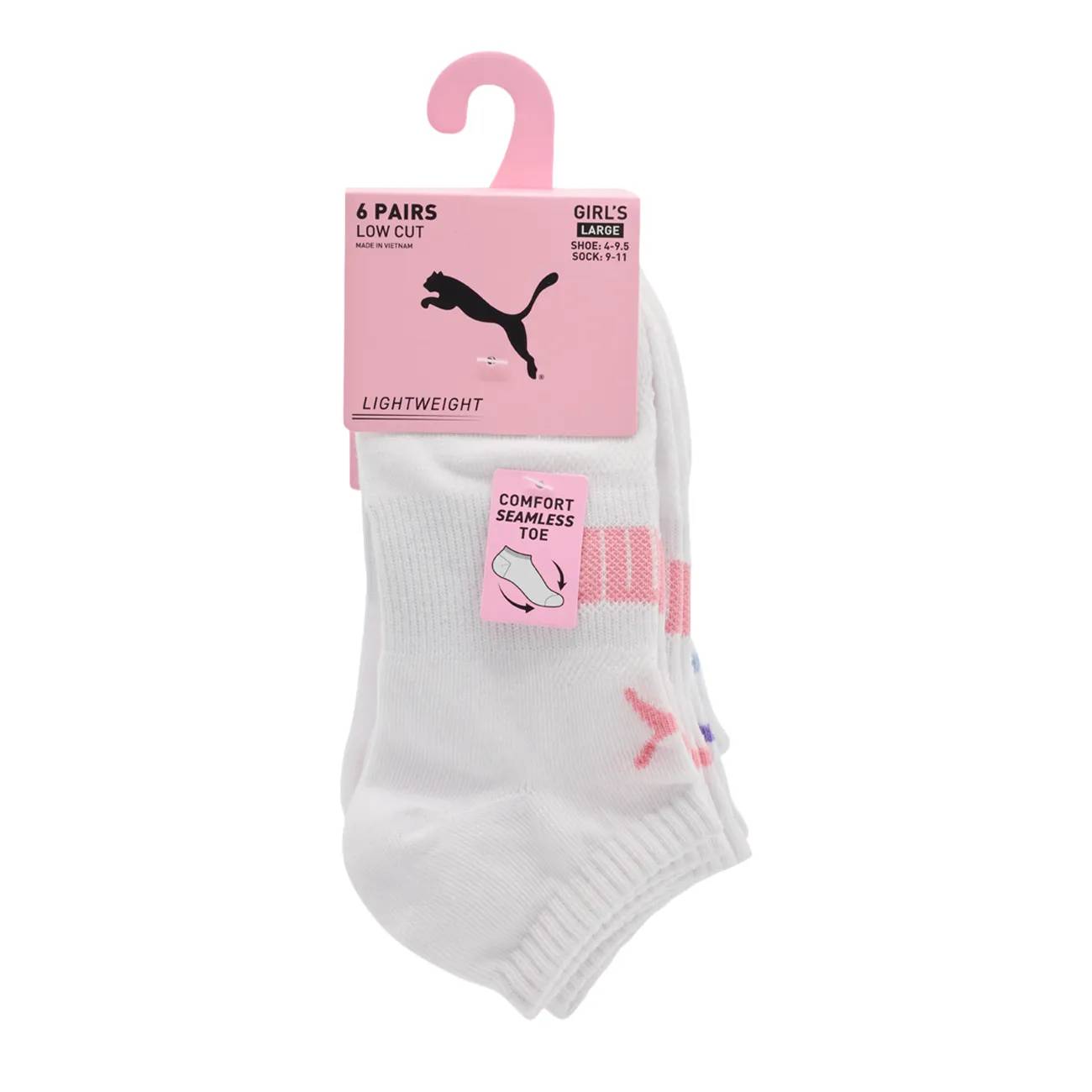 PUMA Girls' 6 Pack Low Cut Sock